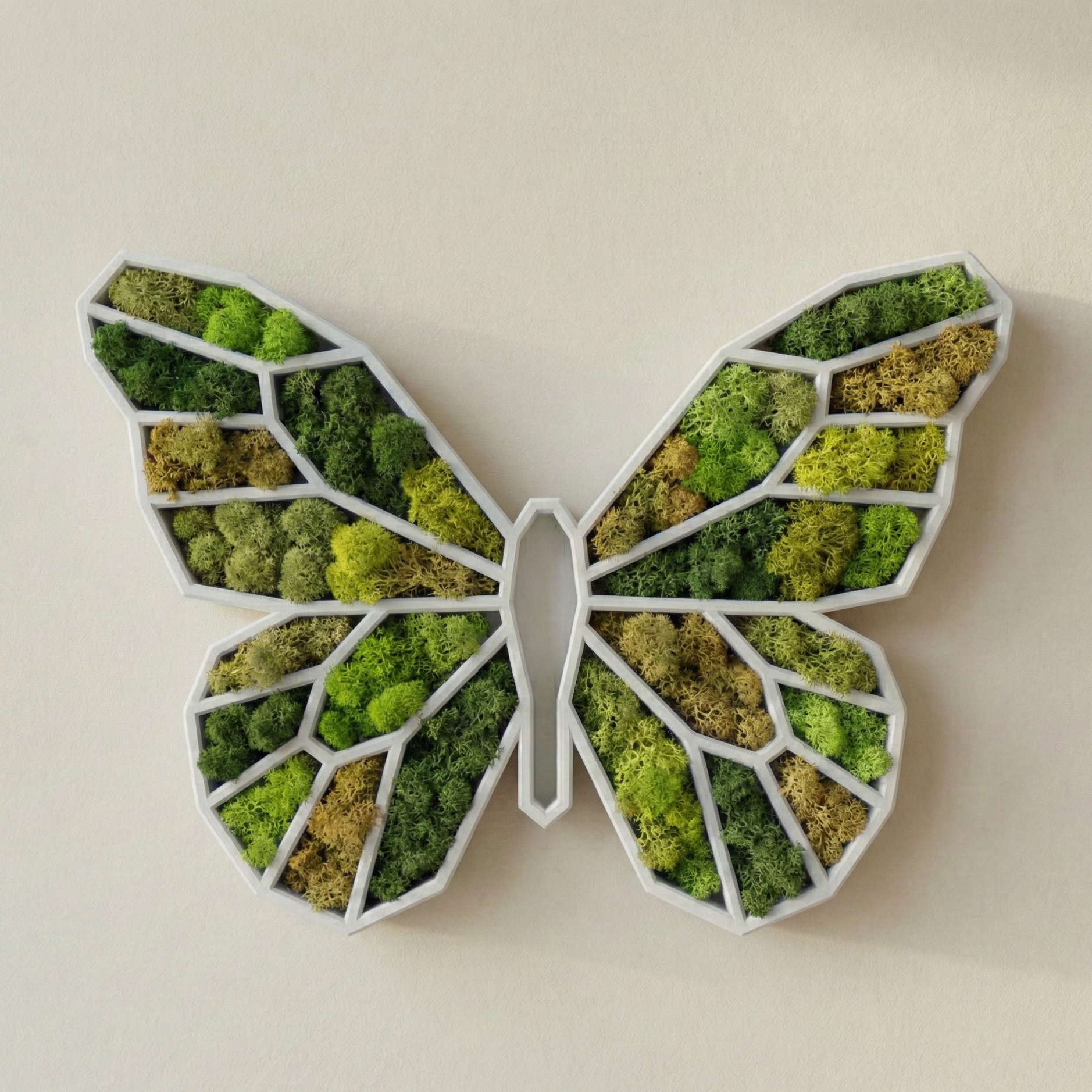 "Motyl - Symbol Przemiany" - Unikalny Obraz 3D z Chrobotkiem Premium & Bezinwazyjny Montaż