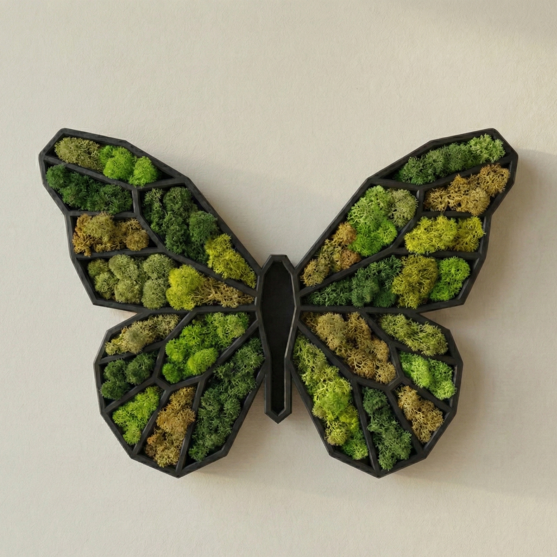 "Motyl - Symbol Przemiany" - Unikalny Obraz 3D z Chrobotkiem Premium & Bezinwazyjny Montaż